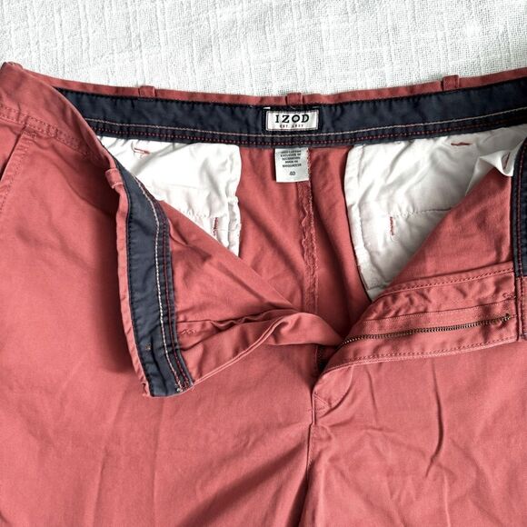 Izod Men’s Cotton Shorts Flat Front Muted Pink Golf Preppy Casual SZ 40 - Picture 4 of 12
